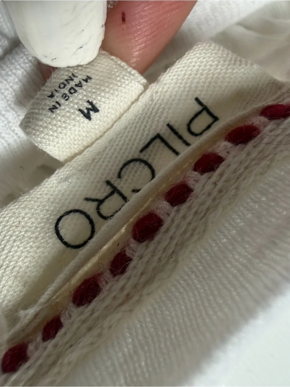 Pilcro Anthropologie White Smocked Peplum Top Organic Cotton Size M - Picture 5 of 7